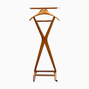 Wood and Brass Valet Stand by Ico Parisi for Fratelli Reguitti, Italy, 1960s
