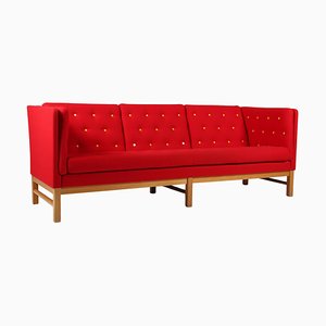 Rotes und gelbes 3-Sitzer Sofa aus Wolle und Buche von Erik Jørgensen, 1960er