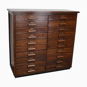 German Apothecary Bank of Drawers in Oak, 1930s