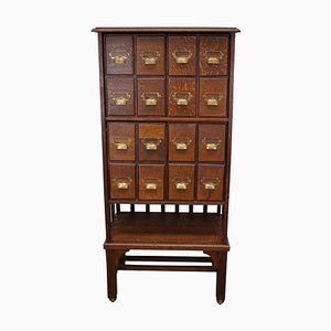 Vintage English Apothecary Cabinet in Oak