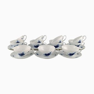 Tasses à Thé Romanze Bleues avec Soucoupes par Bjørn Wiinblad pour Rosenthal, 1960s, Set de 11