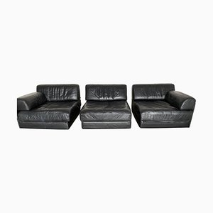 Leather Model DS76 Modular Sofa attributed to de Sede, 1972, Set of 3
