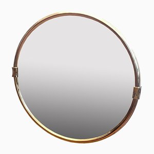 Wall Mirror with Golden Metal Frame, 1970s