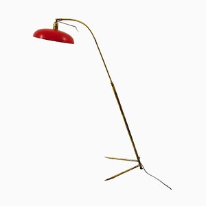 Lámpara de pie italiana Mid-Century ajustable, años 50