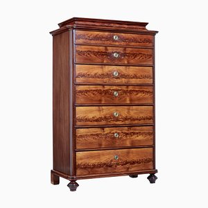 Tall Antique Chest of Drawers in Flame Mahogany