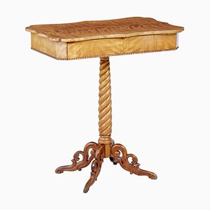 Antique Swedish Side Table in Carved Birch