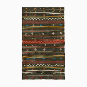 Alfombra Kilim turca vintage en negro