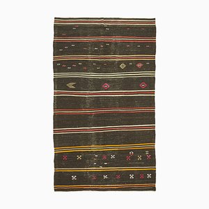 Alfombra Kilim turca vintage en marrón