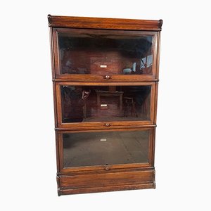 Early Antique Mahogany Barristers Display Bookcase from Globe Wernicke, 1890s