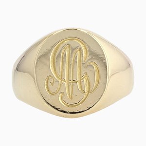 Anillo de sello de oro amarillo de 18 quilates