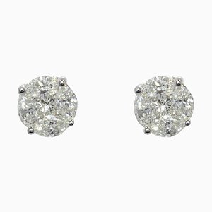 Aretes modernos de oro blanco de 18 kt de 0.24 quilates, juego de 2