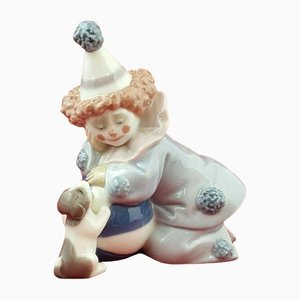 Pierrot with Puppy and Ball Figurine from Lladro