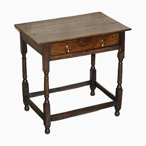 Antique 18th Century George II Oak Side End Table, 1740s