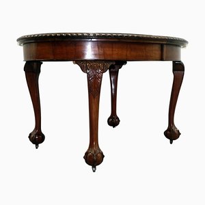 Mahogany Extending Dining Table One Leaf Cabriole Legs with Claw & Ball Feet