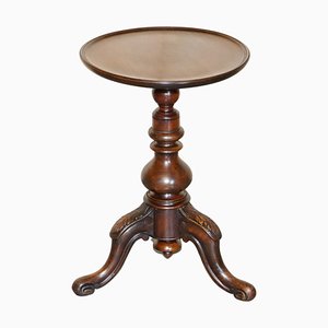 Antique Victorian Mahogany & Walnut Gillows Kettle Stand Tripod Table, 1860s