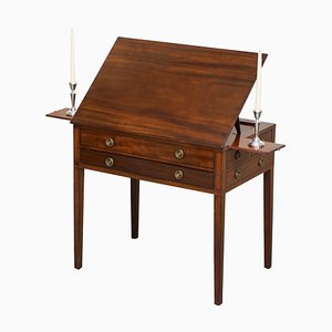 Georgian Mahogany Reading Table with Candle Slips & Slope, 1780s