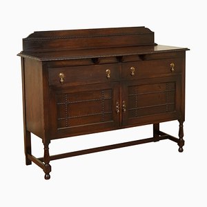 Antique Oak Victorian Sideboard with Drawers and Doors