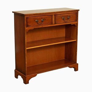 Vintage Yew Wood Dwarf Open Libary Bookcase