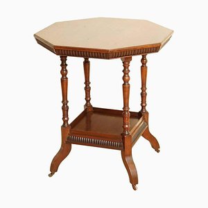 Tavolino ottagonale antico in mogano di James Schoolbred