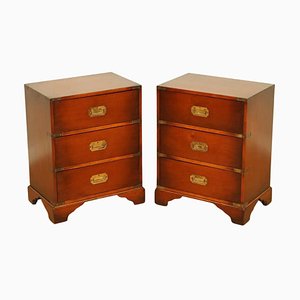 Vintage Military Campaign Bedside Tables by Kennedy for Harrods, Set of 2