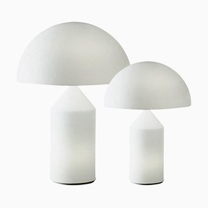 Glass Atoll Table Lamp by Vico Magistretti for Oluce, Set of 2