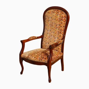 French Voltaire Style Solid Wood Armchair