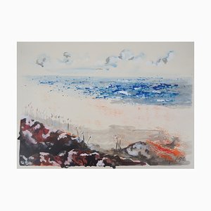 Lagard, Beach View, Original Watercolor