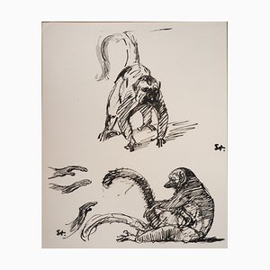 Théophile Alexandre Steinlen, The Monkeys, 1933, Lithograph