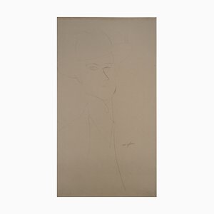 After Amedeo Modigliani, Man con sombrero, 1959, Litografía