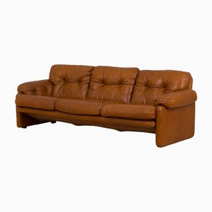 Brown Leather Early Model of Coronado Sofa by Tobia Scarpa for C&b Italia, 1960s