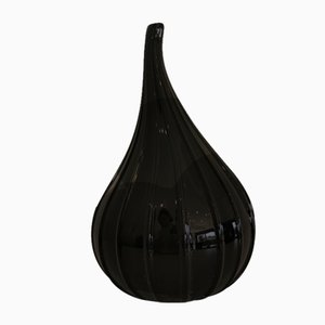 Schwarze Murano Glas Drops Vase von Stelon Renzo für Salviati