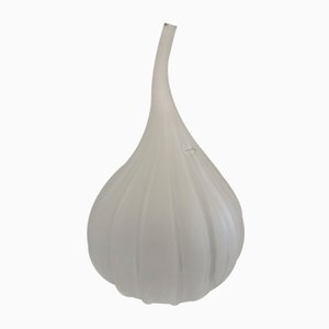 Weiße Vase aus Muranoglas in Tropfen-Optik von Salviati