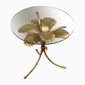 Small Side Table With Gilded Leaves, 1960s