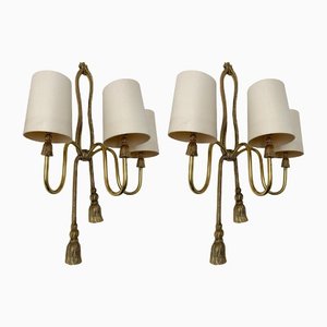 Spanish Gilt Bronze and Brass Knot Sconces from Valenti Luce, 1980s, Set of 2