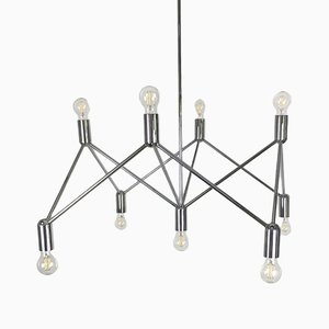 German Chandelier Light Structure with 9 Burning Points from Kinkeldey, 1960s