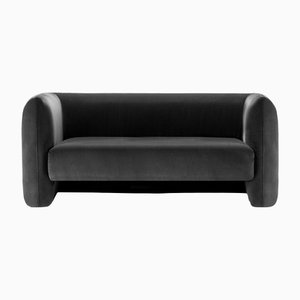 Black Velvet Jacob Sofa by Collector