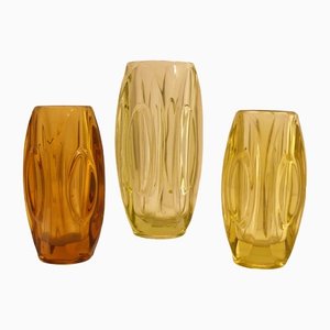 Glass Vases by Rudolf Shrotter for Sklo Union, 1950s, Set of 3