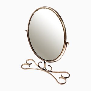 Vintage Italian Vanity Mirror with Brass Frame