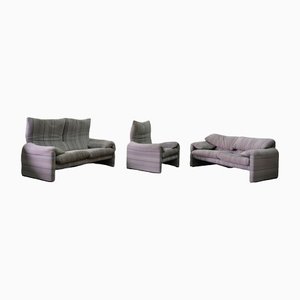 Maralunga Living Room Set by Vico Magistretti for Cassina, Italy, 1970s, Set of 3