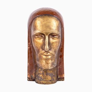 Art Deco Head Sculpture by Franz Hagenauer for Hagenauer Werkstatte, 1930s