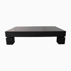Modernist Coffee Table in Black Lacquered Wood, 1970s