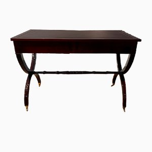 French Desk in Wood and Leather