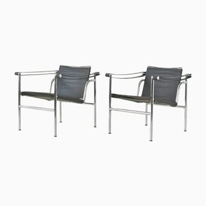 Italian LC1 Armchairs by Le Corbusier for Cassina, 1928, Set of 2
