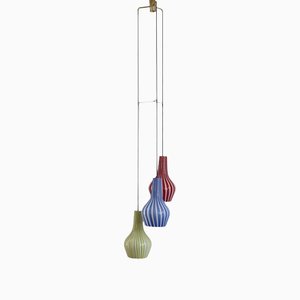Italian Glass Pendant Lamp by Flavio Poli for Seguso Vetri d'Arte, 1950s
