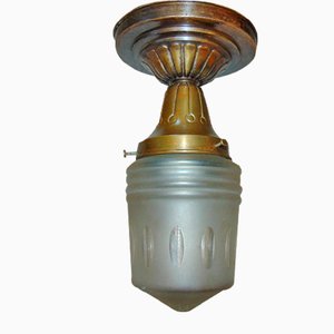 Art Nouveau Brass Ceiling Lamp