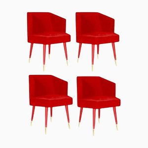 Red Beelicious Dining Chairs by Royal Stranger, Set of 4