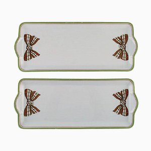 French Spring Serving Trays in Porcelain by Christian Dior, Set of 2