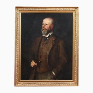 Retrato masculino, siglo XIX, óleo sobre lienzo, enmarcado