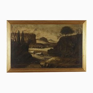 Olio su tela, paesaggio, XIX secolo, Italia