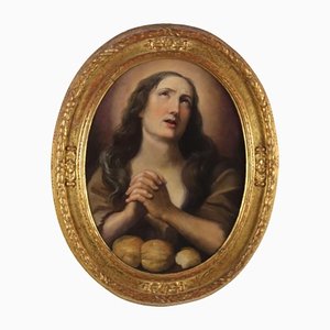 Italienischer Künstler, Santa Maria Egiziaca, 17. Jh., Öl auf Leinwand, Gerahmt